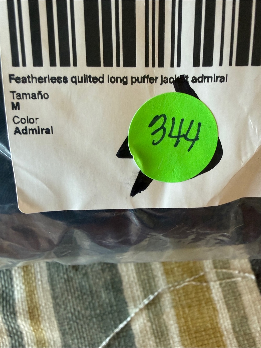 NWOT Quince Featherless Quilted Long Puffer Jacket - Admiral/Navy - Medium (344) - Picture 13 of 13